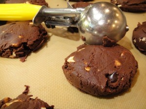 Chocolate cookies before baking
