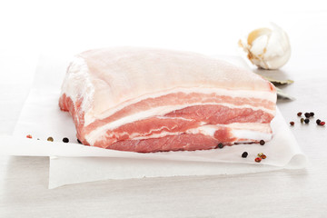 raw pork belly
