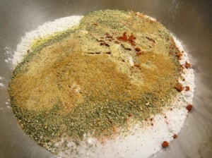 fried chicken flour and herbs