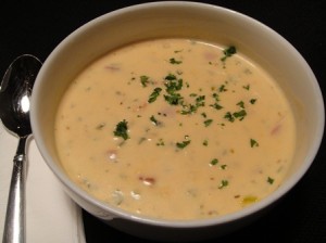 Tomato-Shrimp Soup with Fresh Basil