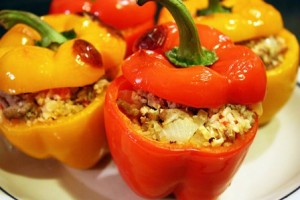 Vegetarian Curried Stuffed Peppers