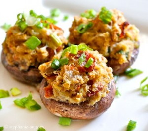 Bacon and Cheese Stuffed Mushroom Caps