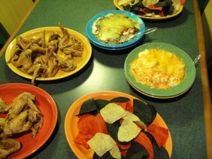 Jumper's Buffalo Dip with Tri-Colored Chips