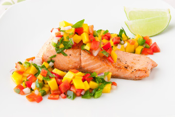 Pan Seared Salmon with Mango Salsa