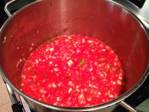 Cooking Salsa Mixture